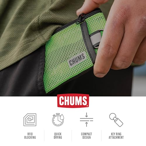 Chums Surfshorts Flow Wallet - Ultra Thin Slim Card RFID Wallet For Men with Keyring Attachment & Quick Drying Mesh - Black - Image 4