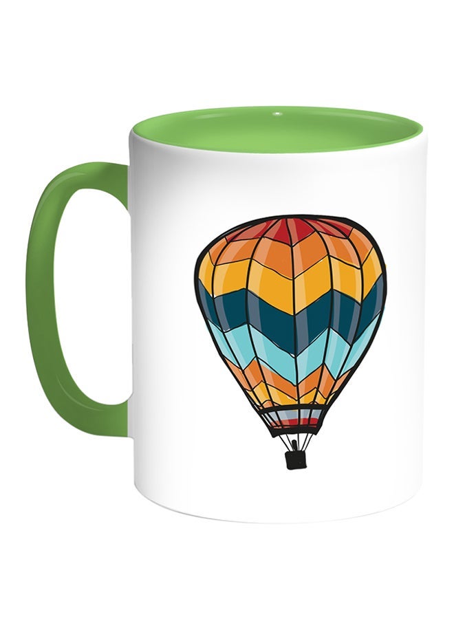 RYN Airship Printed Coffee Mug White/Green 11ounce