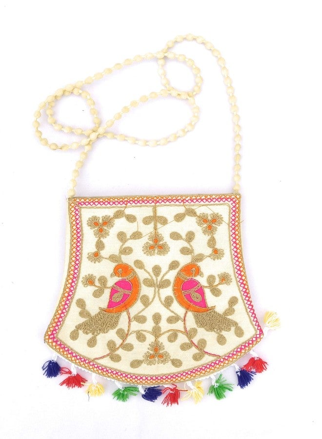 Chircrafts White Handbag Cotton Canvas Sling Shoulder bag Combo Cloth Handmade Embroidery for Girls & women(Combo-3) - Image 3