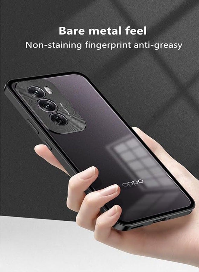 عام متوافق مع غطاء OPPO Reno 12 Pro، إطار معدني مغناطيسي + ظهر من الزجاج المقوى شفاف غير لامع، غطاء مضاد للانزلاق ومقاوم للصدمات مع حامي الكاميرا - Image 5