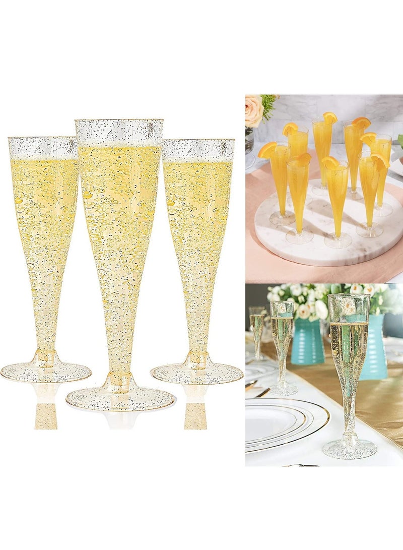 SYOSI 12 Pack Plastic Champagne Flutes Disposable 6.5 Oz Clear Plastic Champagne Glasses Perfect for Wedding and Shower Party - Image 1