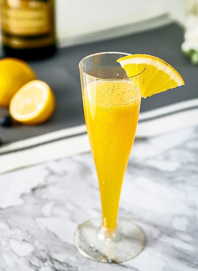 SYOSI 12 Pack Plastic Champagne Flutes Disposable 6.5 Oz Clear Plastic Champagne Glasses Perfect for Wedding and Shower Party - Image 2