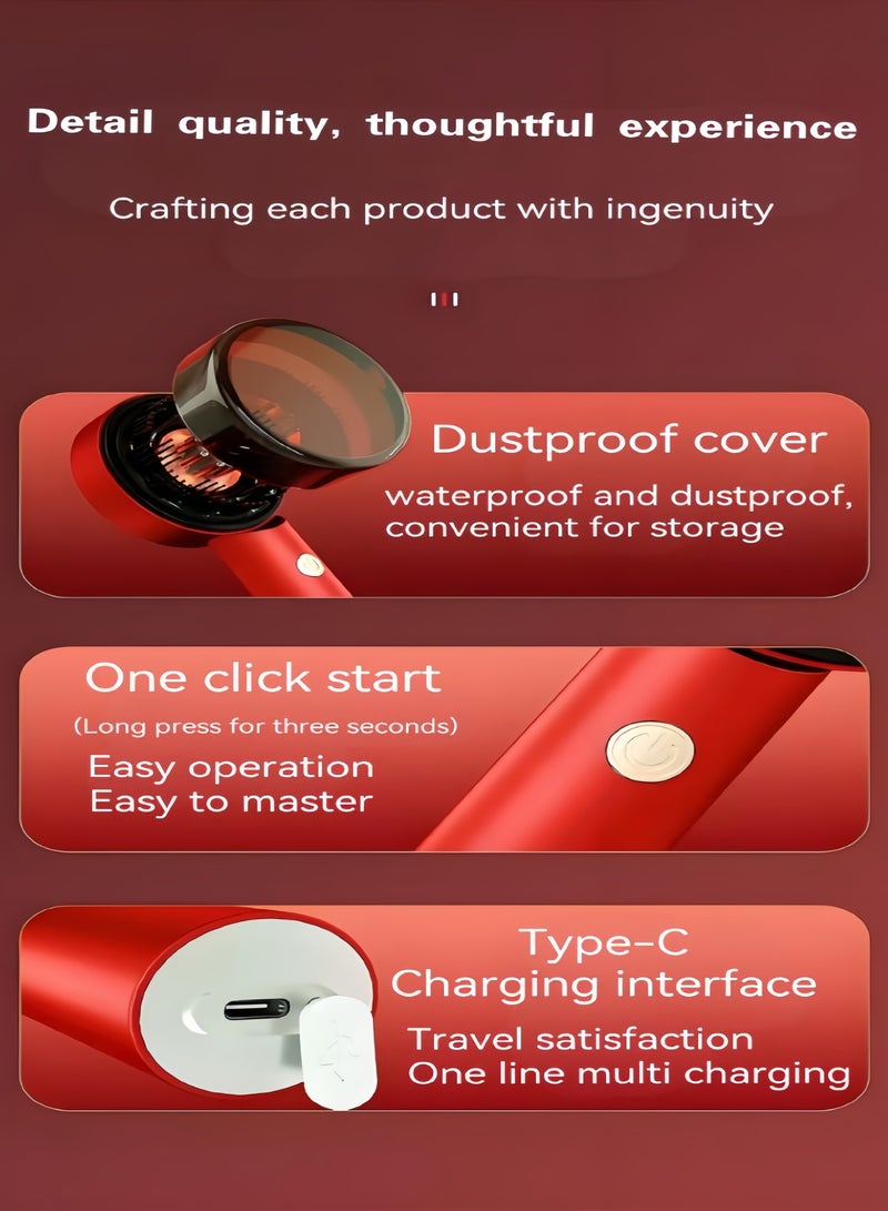 Generic Massage Comb，Liquid Oil Applicator Vibration Red Light Therapy, Hair Growth Massage Scalp Brush Anti Hair Loss  3-in-1 (Red)  - Image 4