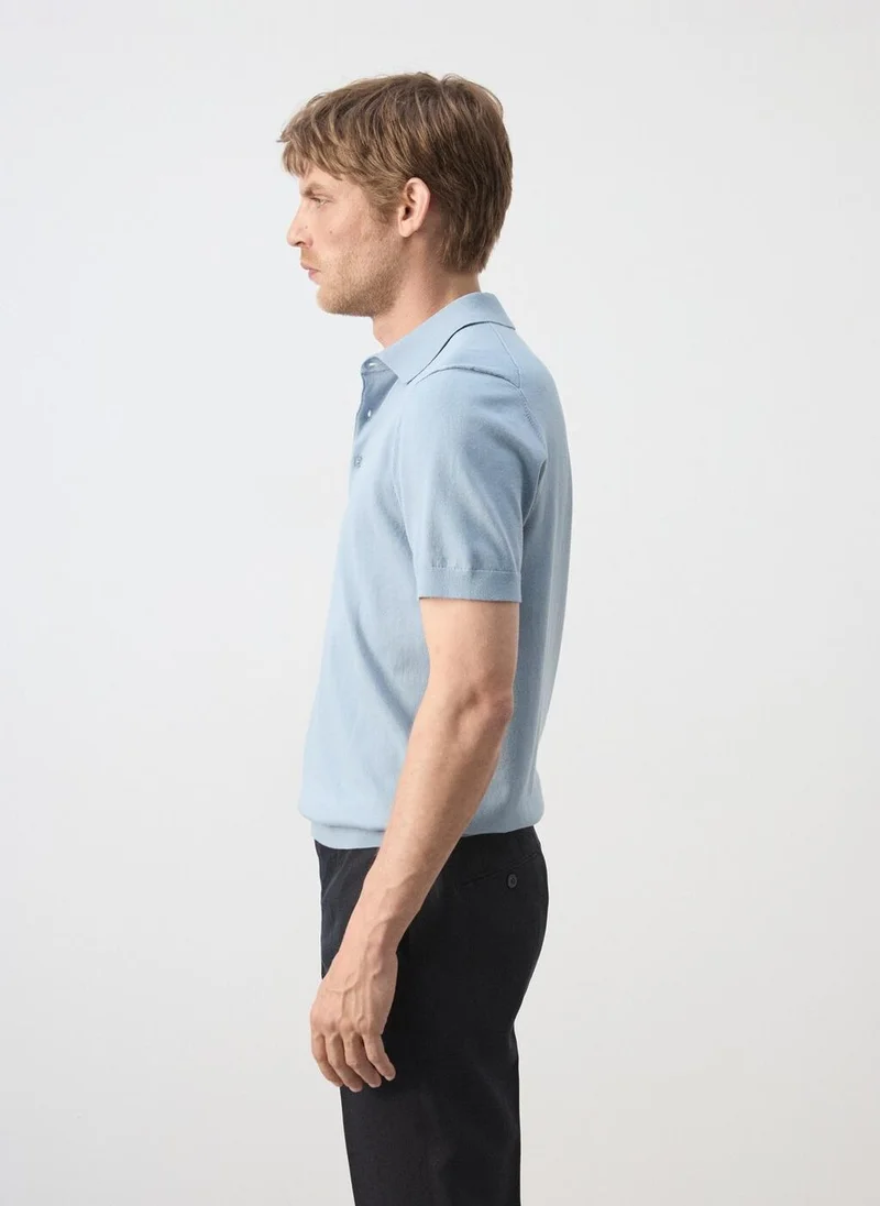 Mango Man 45-AGUA 100% Cotton Fine Knit Polo for Men | Best Price UAE