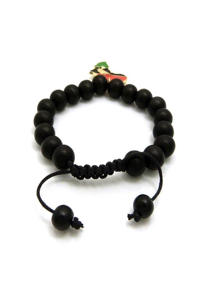 CBC Crown Pan African Colored Africa Map Continent Charm with Egyptian Symbols Adjustable Wooden Bead Bracelet (#49 10mm Black) - Image 5