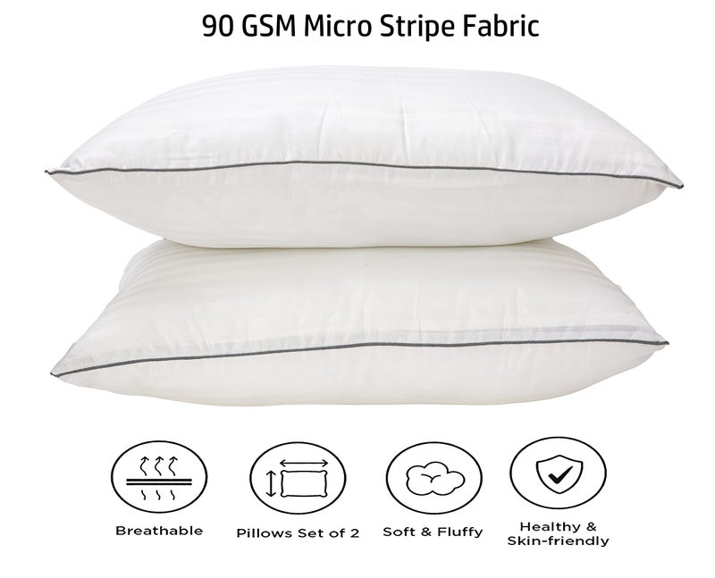 PAPAYA Bed Pillows for Sleeping- Standard Size, Set of 2, Cooling Hotel Quality with Premium Soft Microfiber Fill for Back, Stomach or Side Sleepers - Size 17"x27" - Image 2