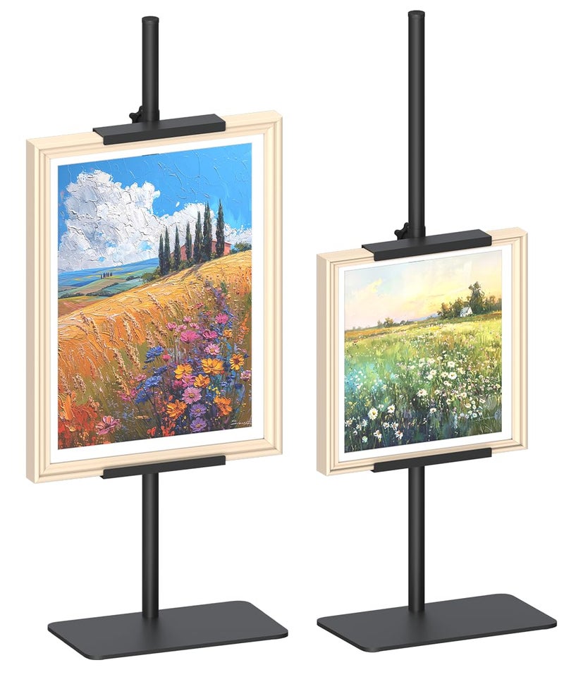 Mondazie Adjustable Tabletop Easel Stand for Picture Frame â€” Heavy Metal Table Top Sign Holder for Display Up to 25â€™â€™ H, Art Poster Rack for Home Office Galleries, 1PCS, Black - Image 1