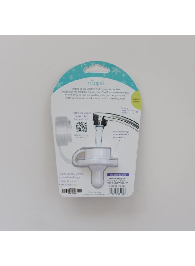 Nippii Baby Freezable Teether Pacifier Fill with Water. Freezable Pacifier Provides Cold Soothing Gum Teething Relief for Teething Babies