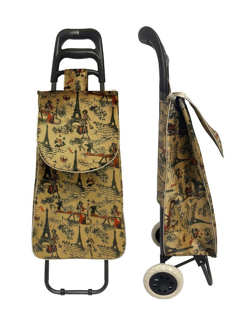 إيه جي دي حقيبة تسوق قابلة للطي، بعجلات قوية، تصميم أنيق، وقدرة تحمل كبيرة، استخدام متعدد - Image 2