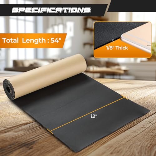 NATGAI Sponge Neoprene with Adhesive Foam Rubber Sheet 1/8” Thick X 12” Wide X 54” Long, Cut to Multiple Dimensions and Lengths - DIY, Gaskets, Cosplay, Costume, Crafts - Image 2