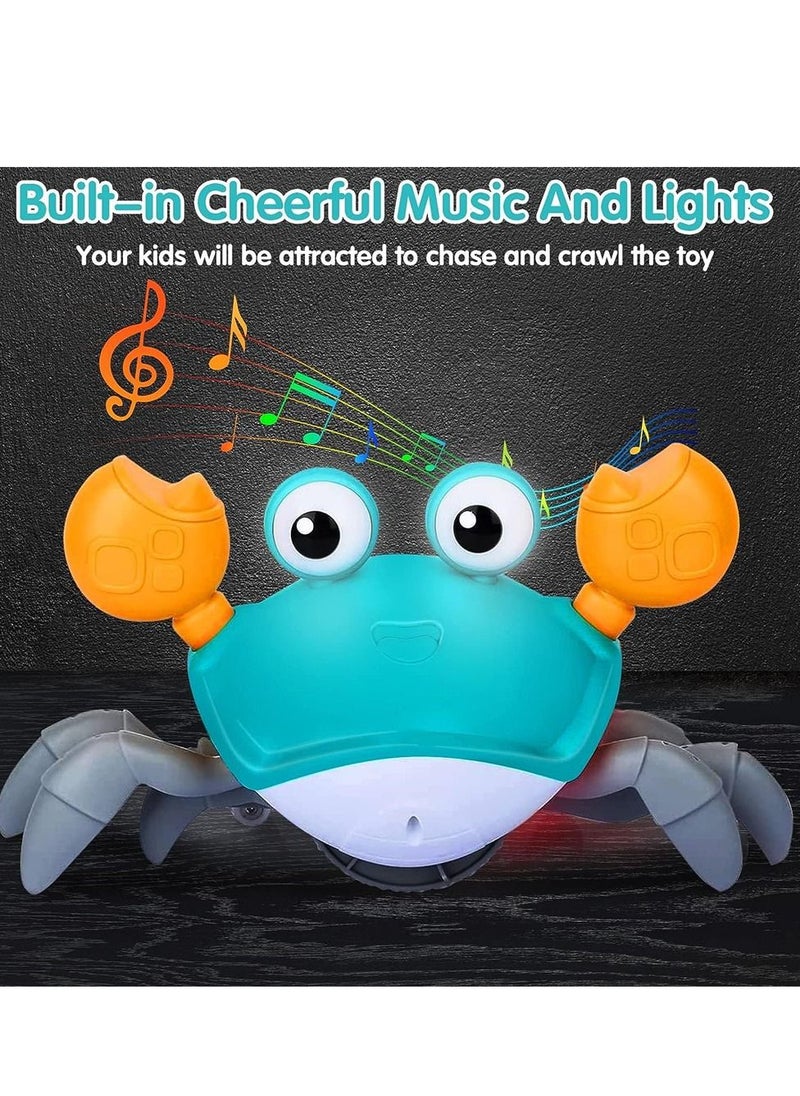 Generic Baby Crawling Crab Toy Interactive Musical Toy with Automatically Avoid Obstacles Fun Moving Toy for Baby Learning and Entertainment(Green)  - Image 2