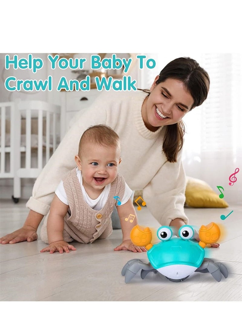 Generic Baby Crawling Crab Toy Interactive Musical Toy with Automatically Avoid Obstacles Fun Moving Toy for Baby Learning and Entertainment(Green)  - Image 5