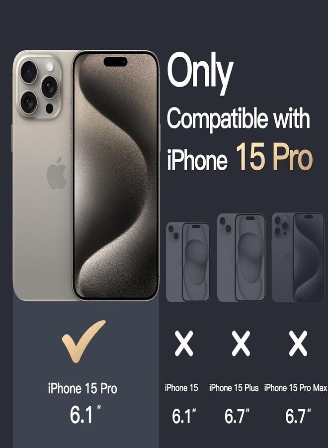 iPhone 15 Pro Magnetic Case, Compatible with MagSafe Wireless Charging, Anti-Scratch Bumper Cover (Clear), TPU - PC - Image 2