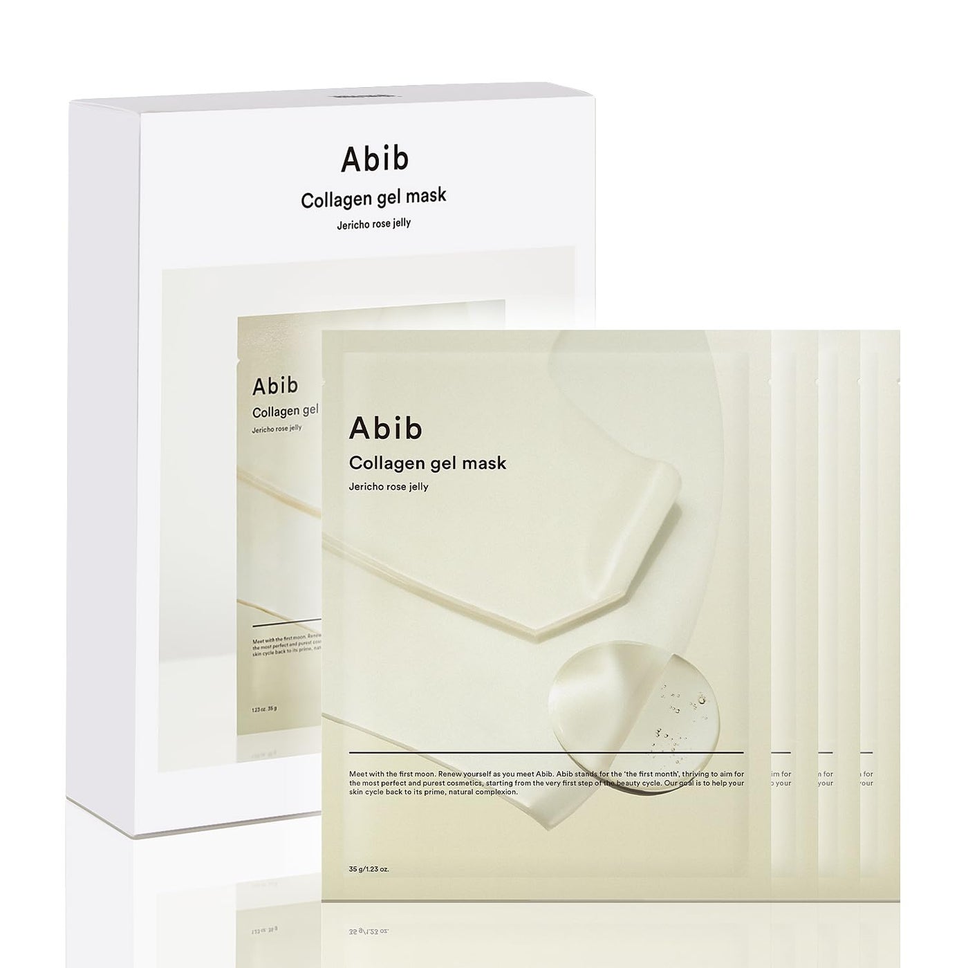 Abib Vegan Collagen Gel Mask Jericho Rose Jelly 4 Sheets (Nourishing) I Korean Vegan Collagen, Cooling Nourishing Hyaluronic Acid Hydrogel Face Mask Skin Care