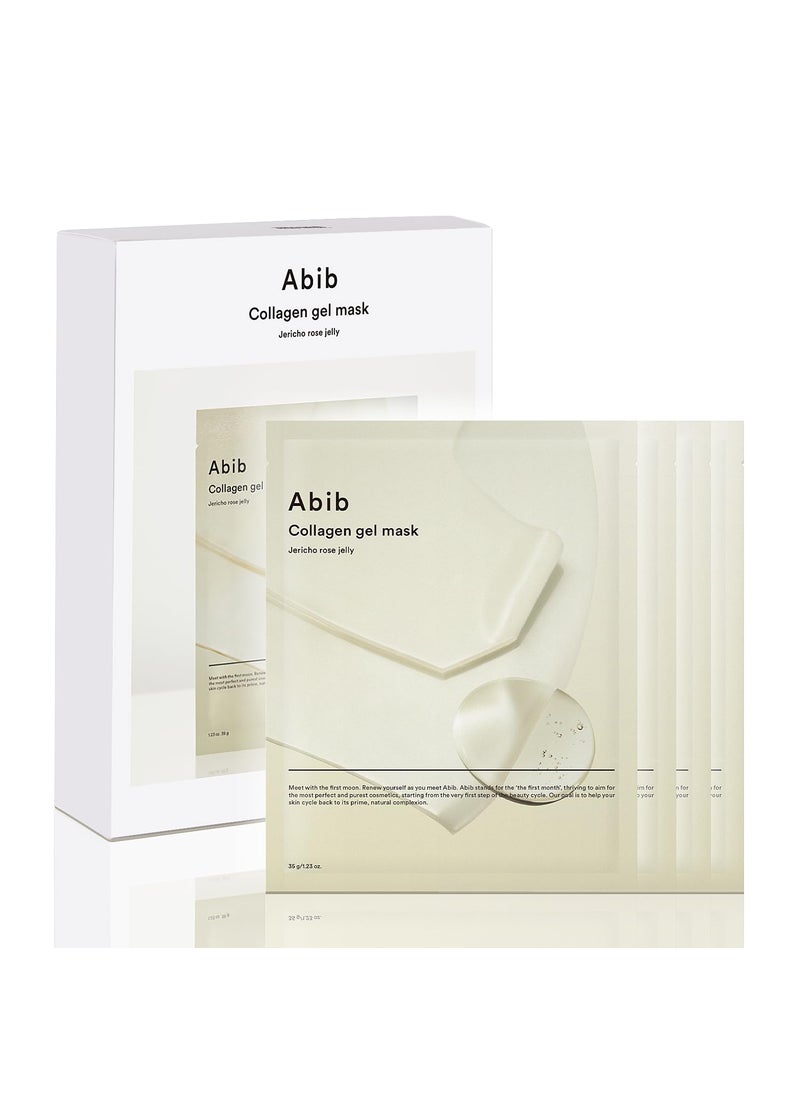 abib - Abib Collagen Gel Mask Jericho Rose Jelly 4 Sheets Nourishing I Korean Vegan Collagen Cooling Nourishing Hyaluronic Acid Hydrogel Face Mask Skin Care - Image 1