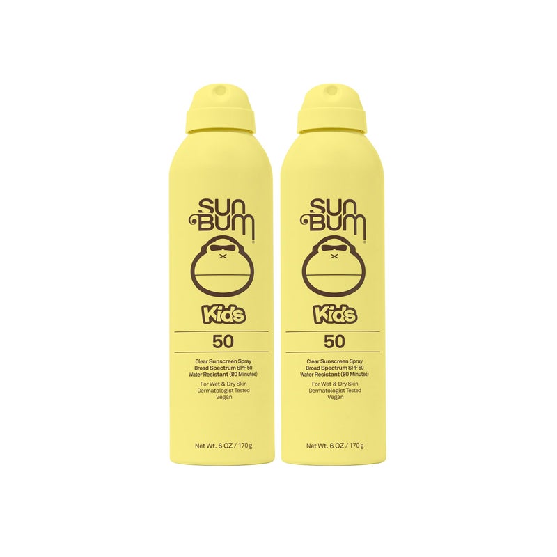 Sun Bum Kids SPF 50 Clear Sunscreen Spray | Wet or Dry Application | Hawaii 104 Reef Act Compliant (Octinoxate  Oxybenzone Free) Broad Spectrum UVA/UVB Sunscreen | 6 oz (Pack of 2) - Image 1