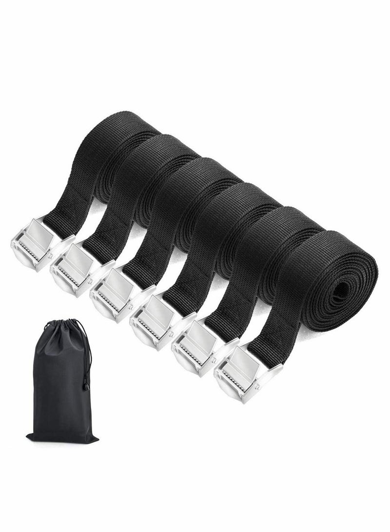 Loquat Ratchet Straps, Lashing Straps Tie Down Tension Belt Adjustable Cargo Heavy Duty Tensioning Belts with Quick Release Cam Bukle For Motorcycle, Car Luggage Trailer -6 Pcs - Image 1