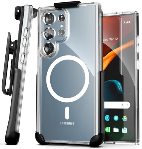 Encased Belt Case Designed for Samsung Galaxy S24 Ultra with Phone Holster Clip Crystal Clear S24 Ultra - Image 1