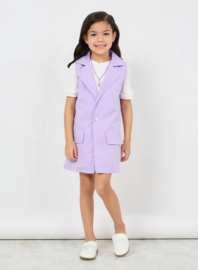 Styli Pack of 3 - Lapel Neck Blazer, Rib Knit Top & Shorts