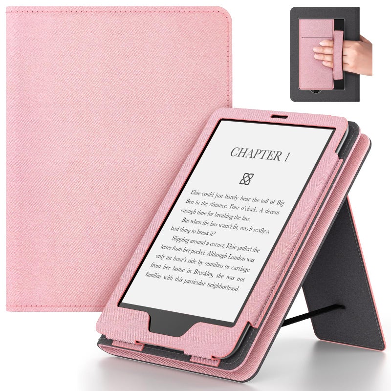 Lainergie Case for Ebook 6 Inch Case with Stand and Hand Strap,Incompatible Old Version, Pink