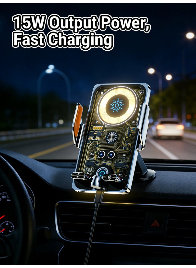 【Durable King】Heavy-Duty Phone Mount Special for Taxis | One-Touch Open/Close Infrared Sensing | Wireless Charging Mode | Dustproof and Waterproof Design | Continuous Operation Without Speed Reduction - Image 1