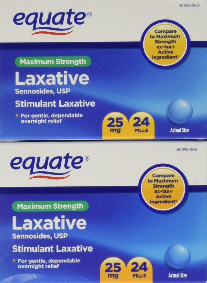 Equate Maximum Strength Laxative Pills, Sennosides 25 mg, 48 Pills - Image 1