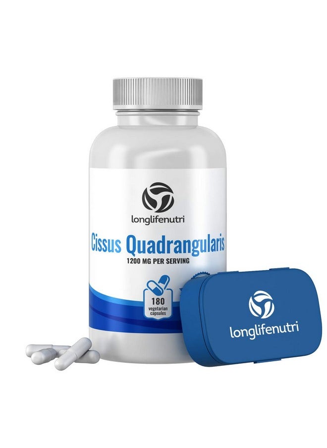 LongLifeNutri Cissus Quadrangularis 1200mg - 180 Veggie Capsules - Natural Formula for General Wellness and Vitality  - Image 1