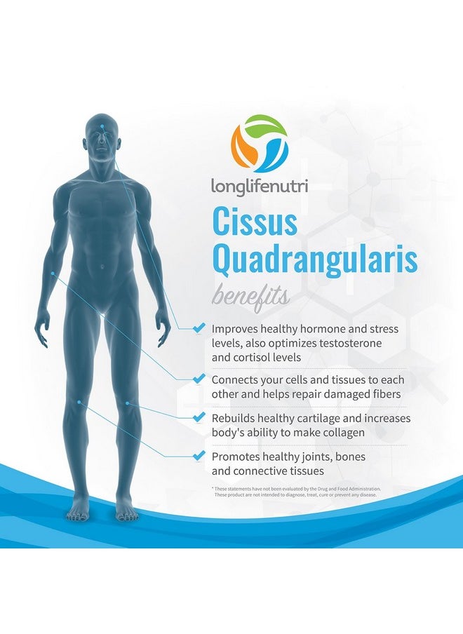 LongLifeNutri Cissus Quadrangularis 1200mg - 180 Veggie Capsules - Natural Formula for General Wellness and Vitality  - Image 4