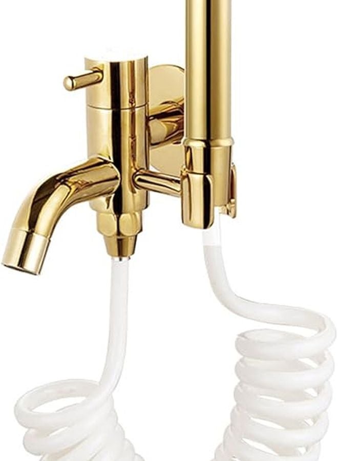 Brass Handheld Sprayer for Toilet Diaper Feminine Pet Wash Easy Install Gold - Image 1