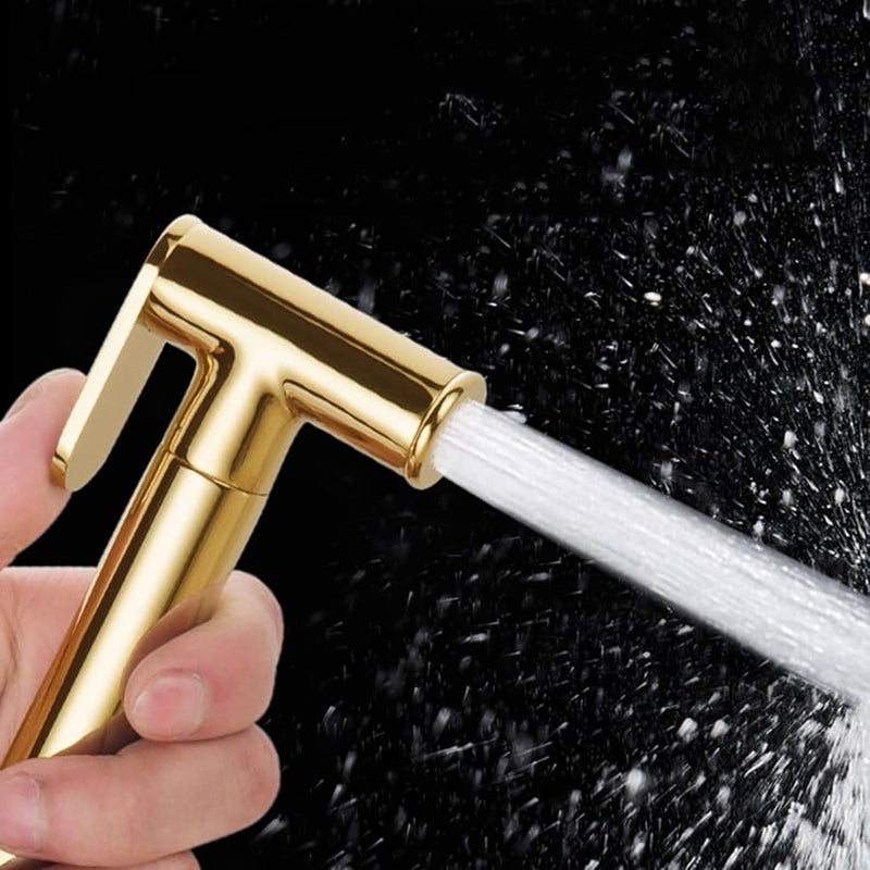 Brass Handheld Sprayer for Toilet Diaper Feminine Pet Wash Easy Install Gold - Image 3