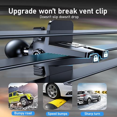 WOSCHER Car Mobile Holder Magnetic Car Phone Holder Mount, Air Vent/Dashboard Magnetic Phone Mount for iPhone 16/15/14/13/12, Strong Magnets, Car Accessories, Black Carbon Fiber - Image 5