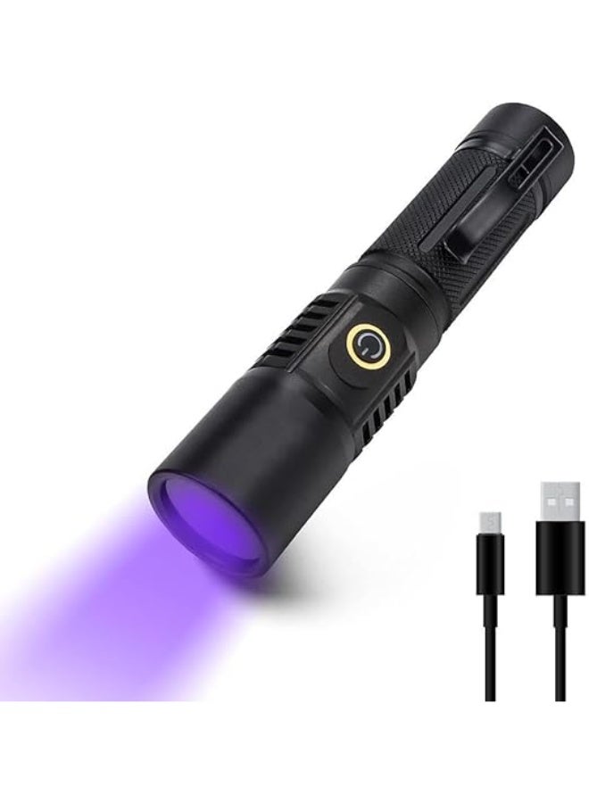 UV Blacklight Flashlight, 365nm UV Flashlight, Rechargeable, Ideal for Curing Resin and Detecting Dry Spots, Indispensable for Hotel Cleaning and Pest Control - Image 1