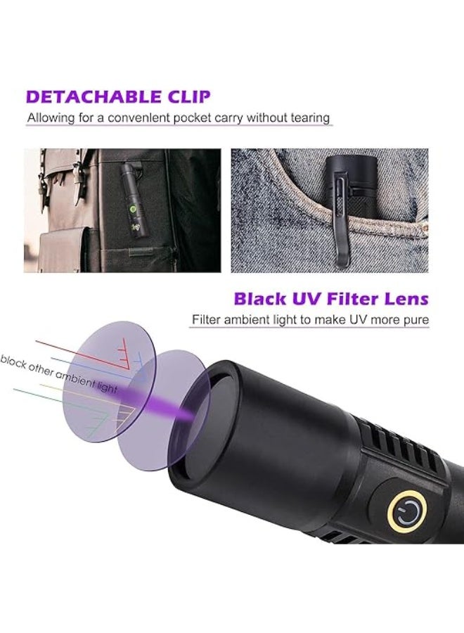 UV Blacklight Flashlight, 365nm UV Flashlight, Rechargeable, Ideal for Curing Resin and Detecting Dry Spots, Indispensable for Hotel Cleaning and Pest Control - Image 2