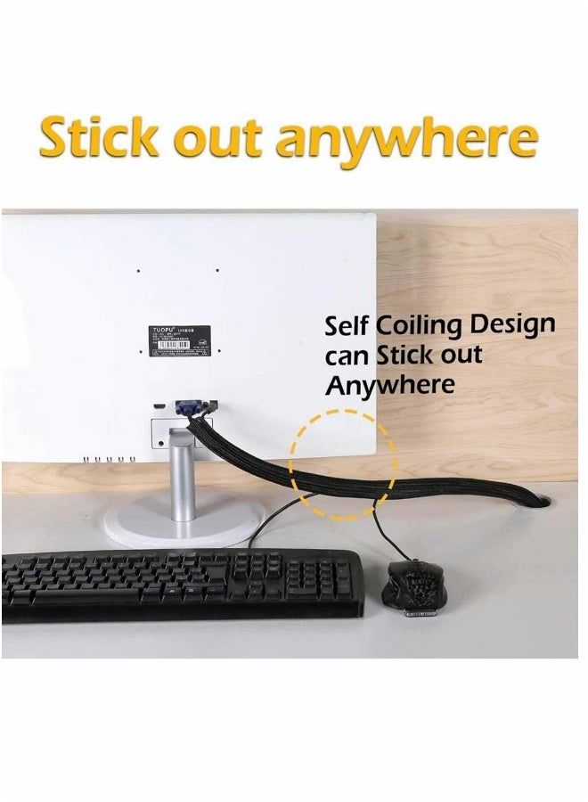 Cable Sleeve 25ft - Cable Management Cable Cord Adjustable Flexible Cord Organizer Cable Channel Cable Cover Protection System for DES TV, Computer, Home Theater - Image 3
