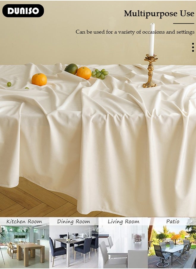 DUNISO Waterproof Table Cloth Rectangle Table Cloth, 140*200 cm Polyester Fiber  Wrinkle Free Anti-Fading Tablecloths Washable Dust-Proof Table Cover for Kitchen Dinning Party  - Image 3