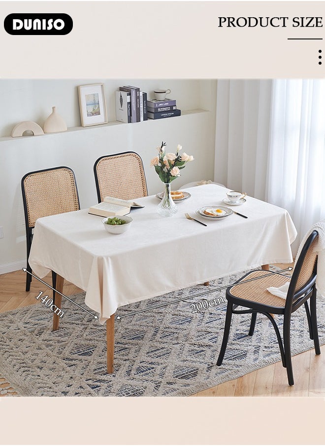 DUNISO Waterproof Table Cloth Rectangle Table Cloth, 140*200 cm Polyester Fiber  Wrinkle Free Anti-Fading Tablecloths Washable Dust-Proof Table Cover for Kitchen Dinning Party  - Image 4