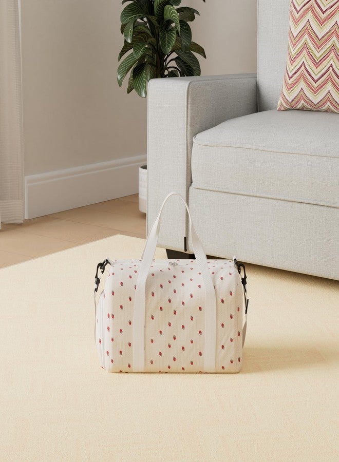 BLUBOON Duffle Bag Girls Kids Cute Gym Bag with Shoes Compartment & Wet Separation Water-resistant Sports Overnight Travel Bag(Corduroy Strawberry) - Image 2