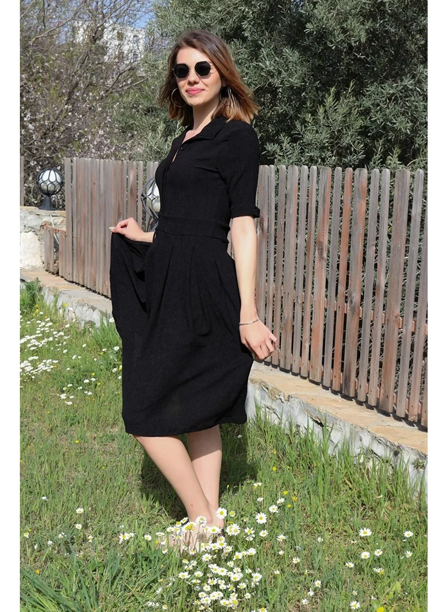 باربورا Linen Casual Summer Office Women's Dress DIS208A2