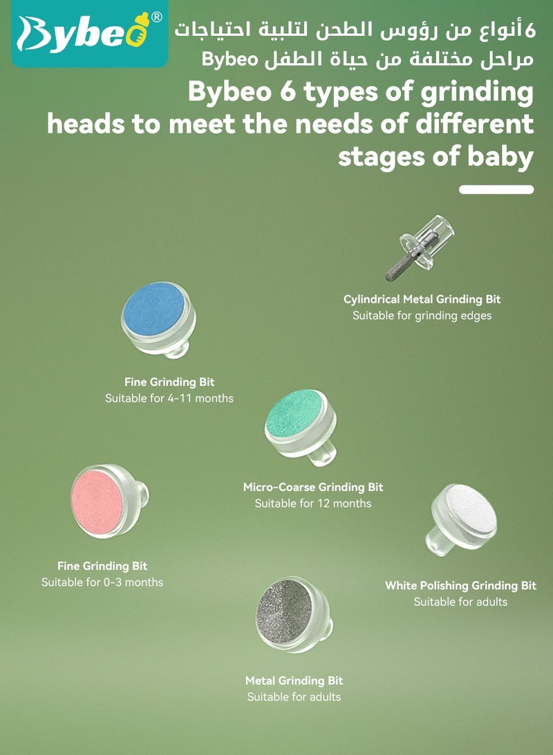 Bybeo Baby Nail Clippers, Electric Trimmer, Infant Nails File Kit with LED Lighting, and 6 Different Sized Sanding Pads, Suitable for Newborn Toddler Children or Adults Toes Fingernails Care - Image 4