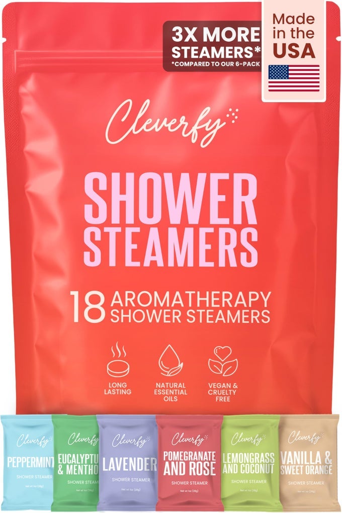 SHOWER STEAMERS FOR AROMATHERAPY - RED VARIETY SET OF 18 SHOWER BOMBS