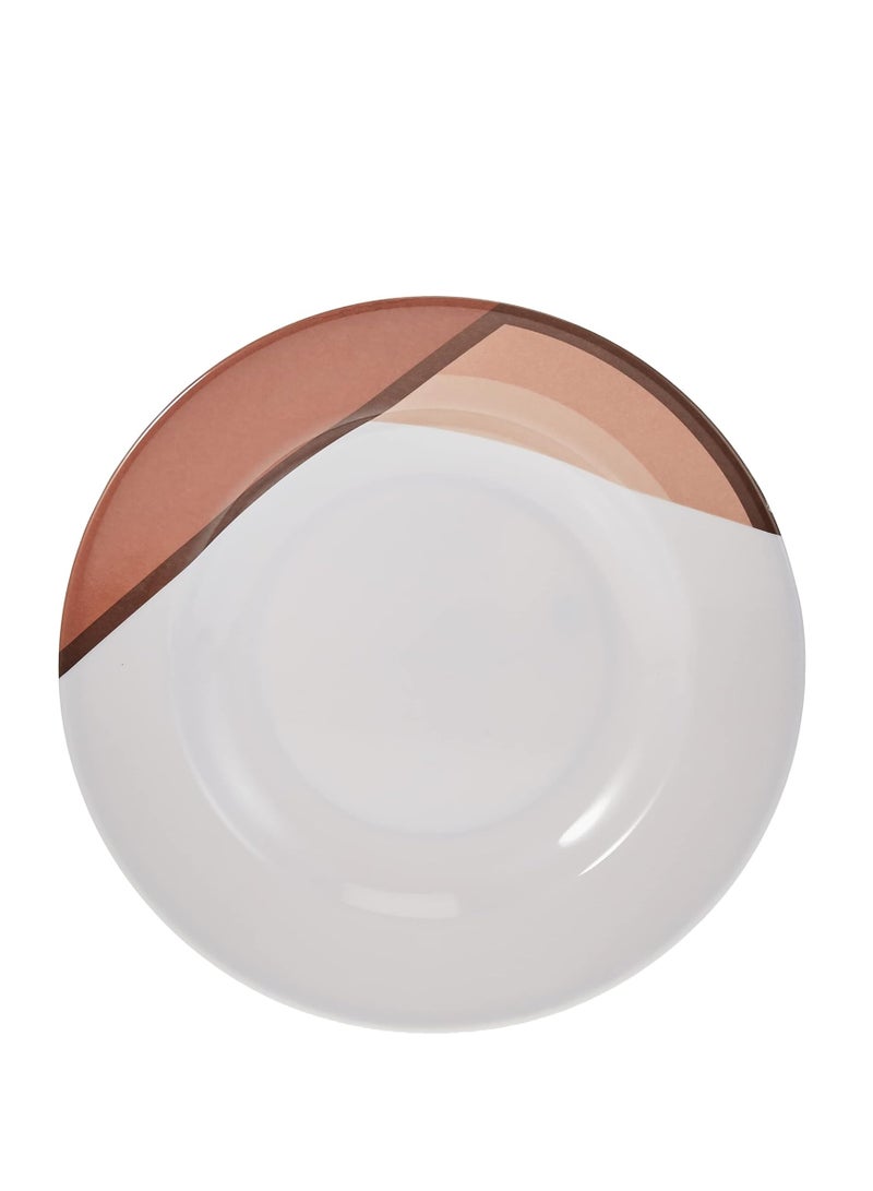 AKDC Royalford 35 Piece Melamine Ware Dinner Set| Includes Oval Plate, Deep Plates, Dinner Plates, Round Bowls, Small Dishes, Rice Spoons and Soup Spoons| Top-Rack Dishwasher-Safe and Freezer-Friendly| Eco-Friendly and Food-Grade| Brown and White 39.3x26x20cm  - Image 3