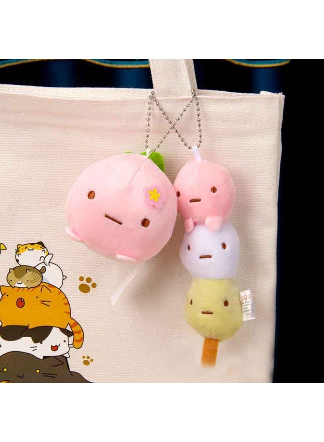 1 Pcs Cartoon Kawaii Bun Doll Plush Toys Keychain Ins Cute String Pendant Backpack Girl Birthday Gifts-Color:D - Image 2
