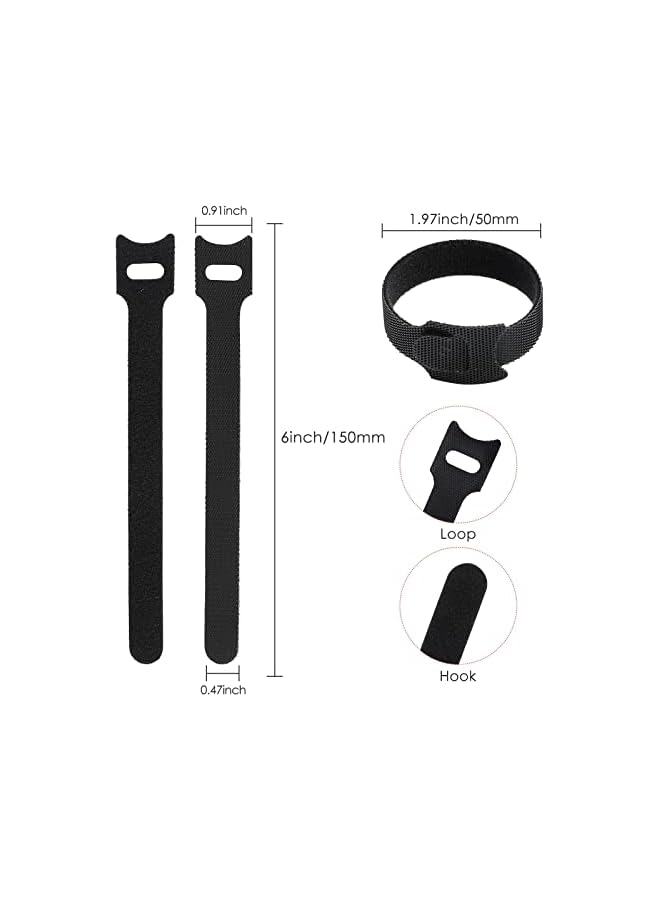 promass 120PCS Cable Ties Reusable Cable Straps, 6-inch Multi-Purpose Tie Wraps Fastening Cord Straps for Home Office Data Centers Electronics PC TV (A) - Image 5
