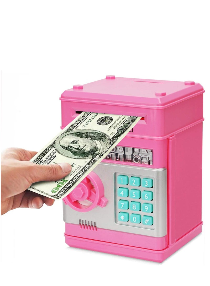 ELTRAZONE Adevena Pink Mini ATM Piggy Bank – Password-Protected Electronic Cash and Coin Saver for Kids - Image 1