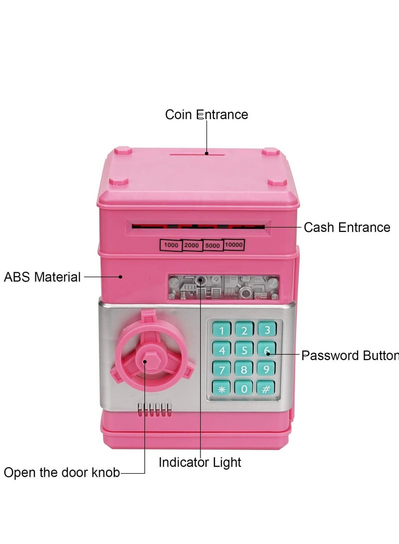 ELTRAZONE Adevena Pink Mini ATM Piggy Bank – Password-Protected Electronic Cash and Coin Saver for Kids - Image 4