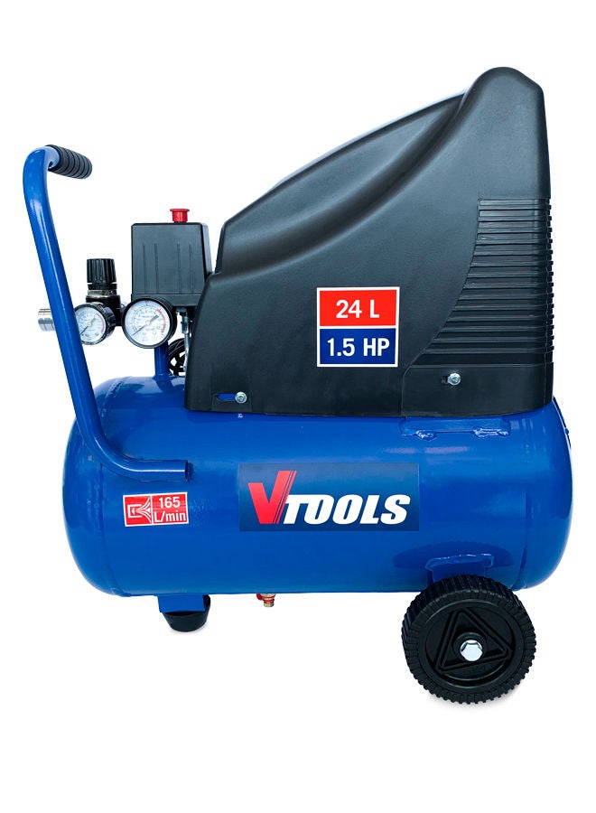 في تولز كمبروسر هواء محمول 24 لتر مع 2 مقاييس ضغط ومضخة خالية من الزيت  VT1302 - Image 1