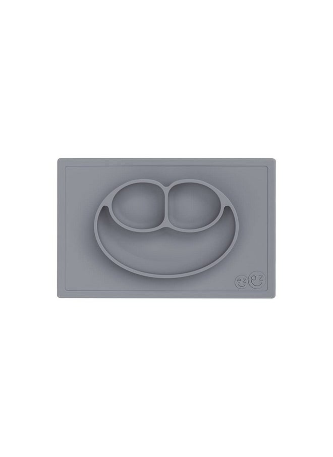 ezpz Happy Mat 24 Months+ (Gray) 100% Silicone Suction Plate With Builtin Placemat For Toddlers + Preschoolers Divided Toddler Plates Toddler Essentials  - Image 3