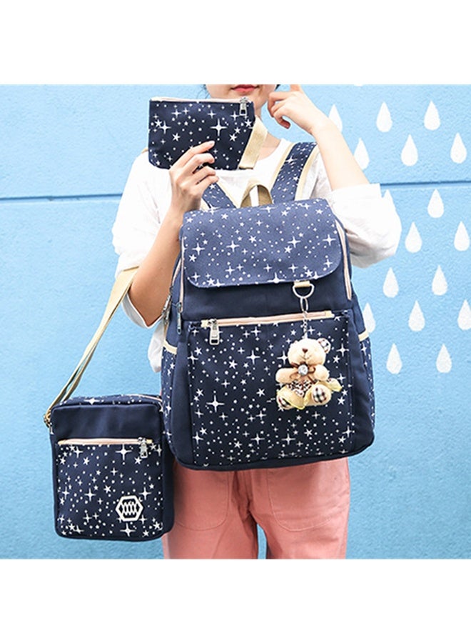 Flap Closure School Backpack Set Blue - Image 3