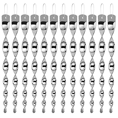 Besmon Woodpecker Rods for House,Bird Reflective Devices Outdoor,Reflective Scare Rods,Bird Reflectors for Outside（Christmas Reflector Strip Hanging Home As Decoration (12PCS) - Image 1