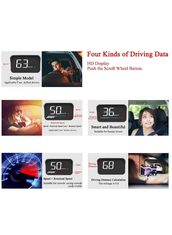 ACECAR Car Universal Dual System Hud Head Up Display Obd Ii/Gps Interface - Image 5